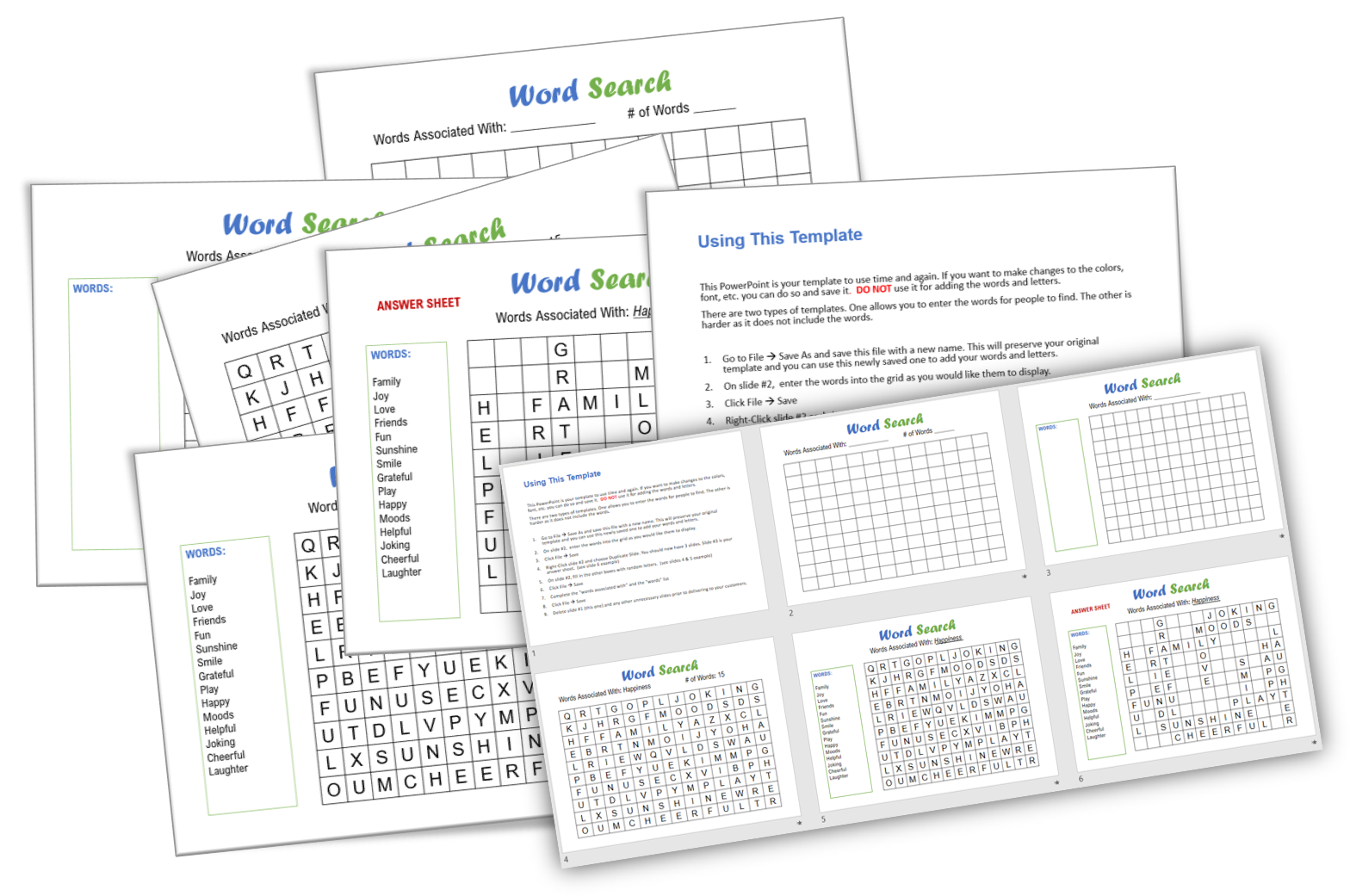 word search template