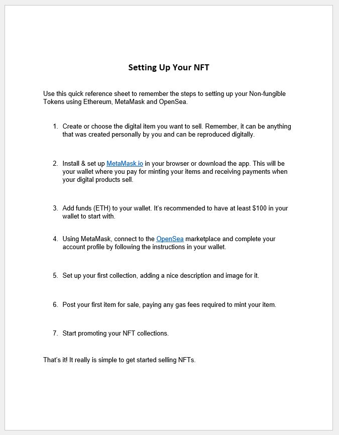 Setting Up Your NFT